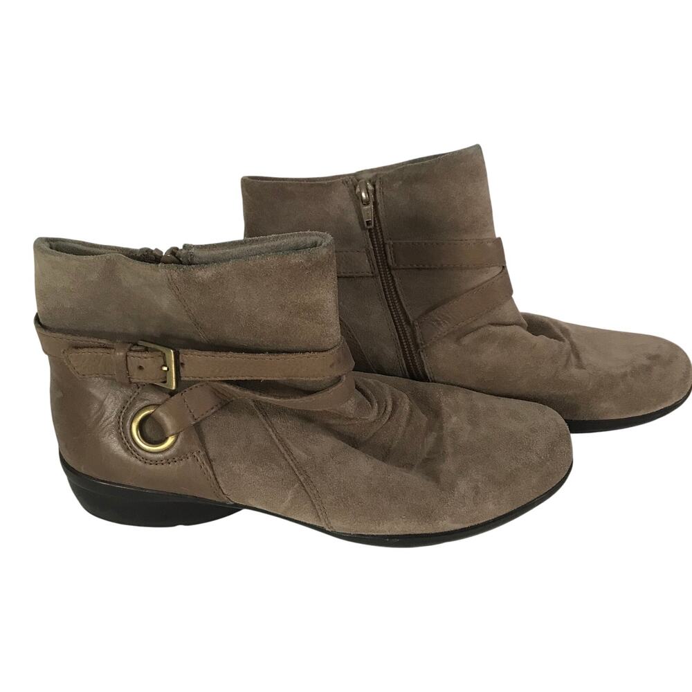 Naturalizer Boots Bootie Size 9 M Womens Leather Suede Tan Taupe Color Comfort